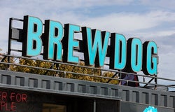 LONDON, UNITED KINGDOM - OCTOBER 13th 2018: A brewdog craft beer sign. BrewDog is a Scottish brewery and pub chain.