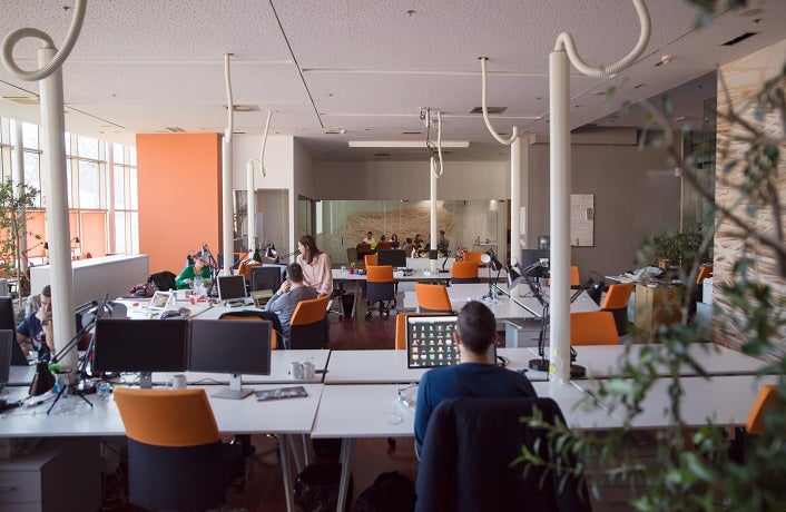 Group of Startup business people working everyday job at busy coworking office space