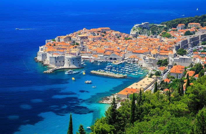 A panoramic view of the walled city, Dubrovnik Croatia