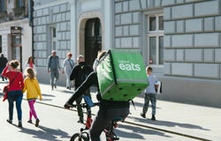 an UberEats cycle delivery driver