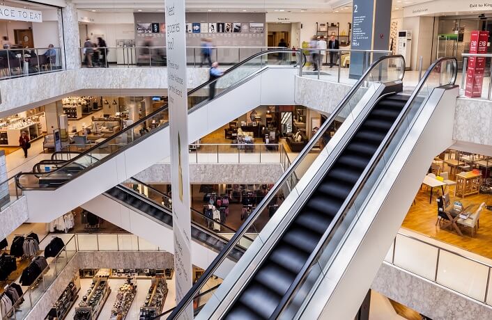 Image showing the elevators inside of John Lewis store in Leeds