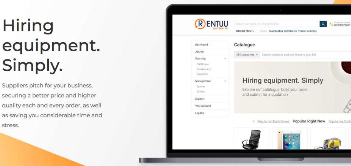 rentuu hiring equipment startup