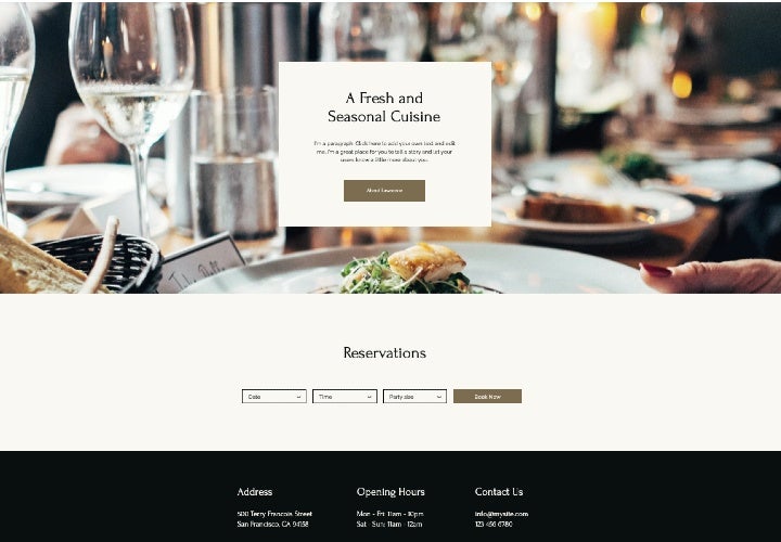 restaurant website template