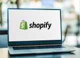 Shopify logo on laptop