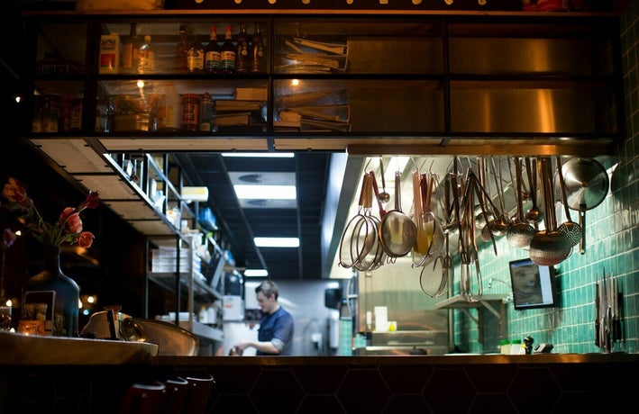 A restaurant kitchen