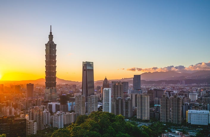 Panoramic view of Taipei City in Taiwan