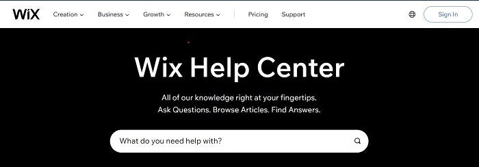 Wix web builder review - support