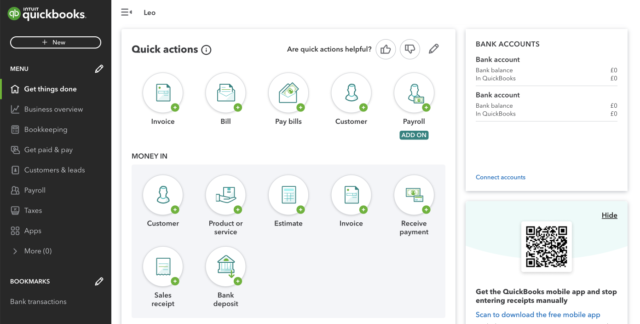 Quickbooks review shortcuts