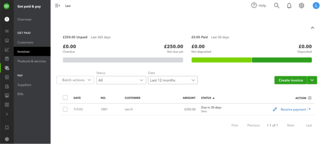 Quickbooks review customise invoice