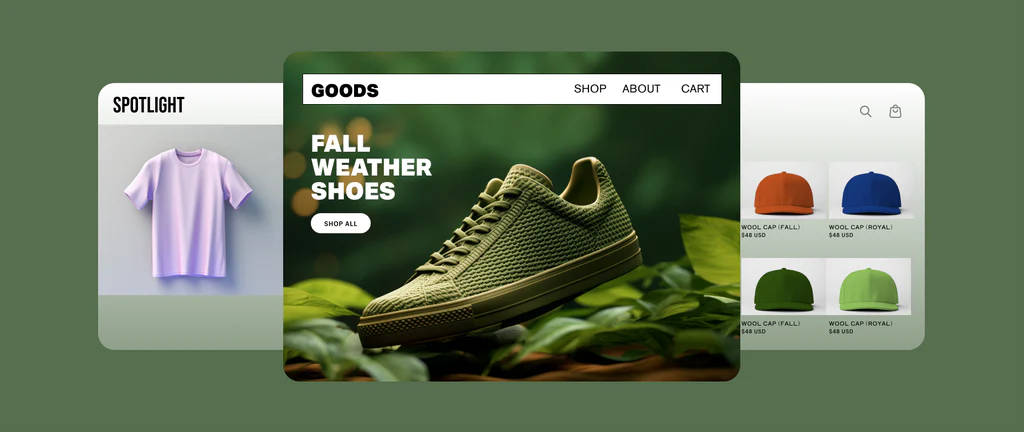 Example of a dropshipping website built using Shopify