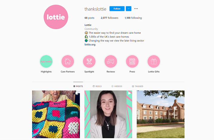 Lottie Instagram page