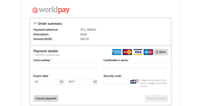 Worldpay checkout